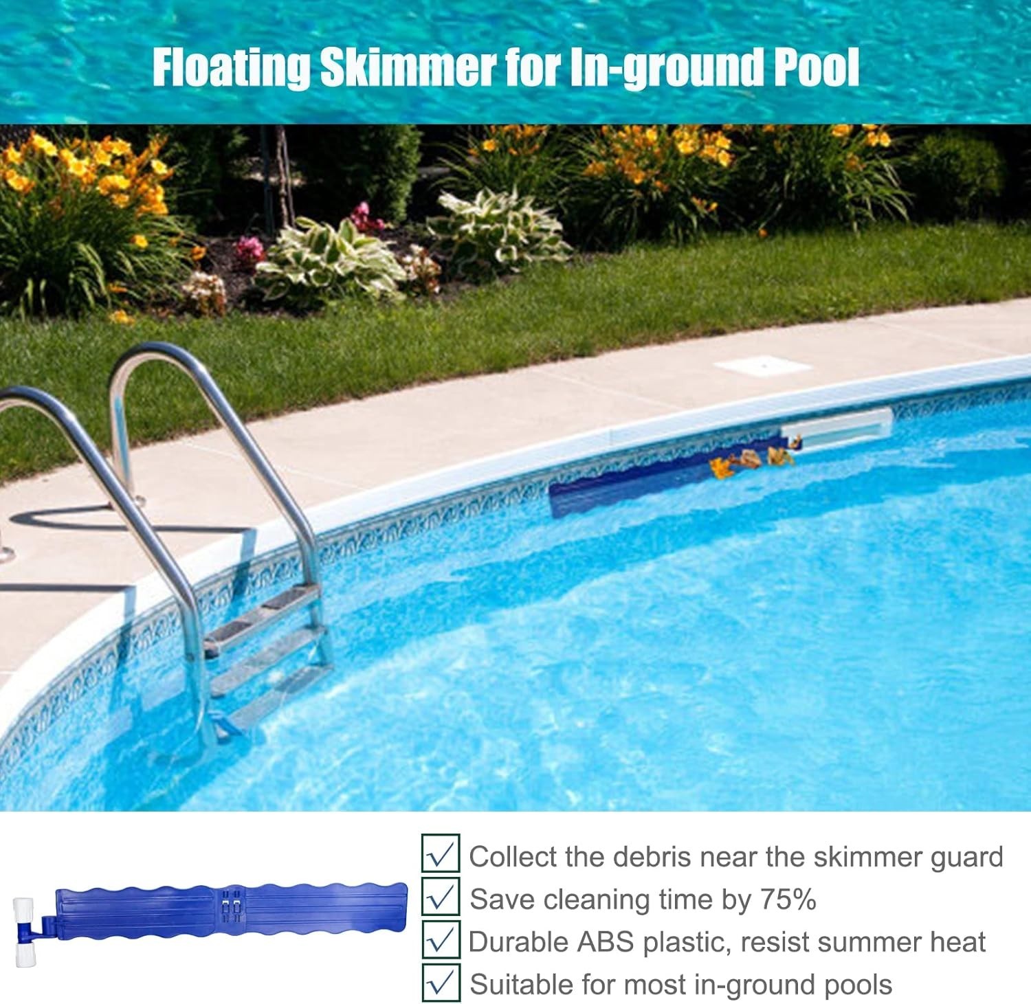 Hands-Free Pool Skimmer Arm – Durable, Fits Most In-ground Skimmer Systems