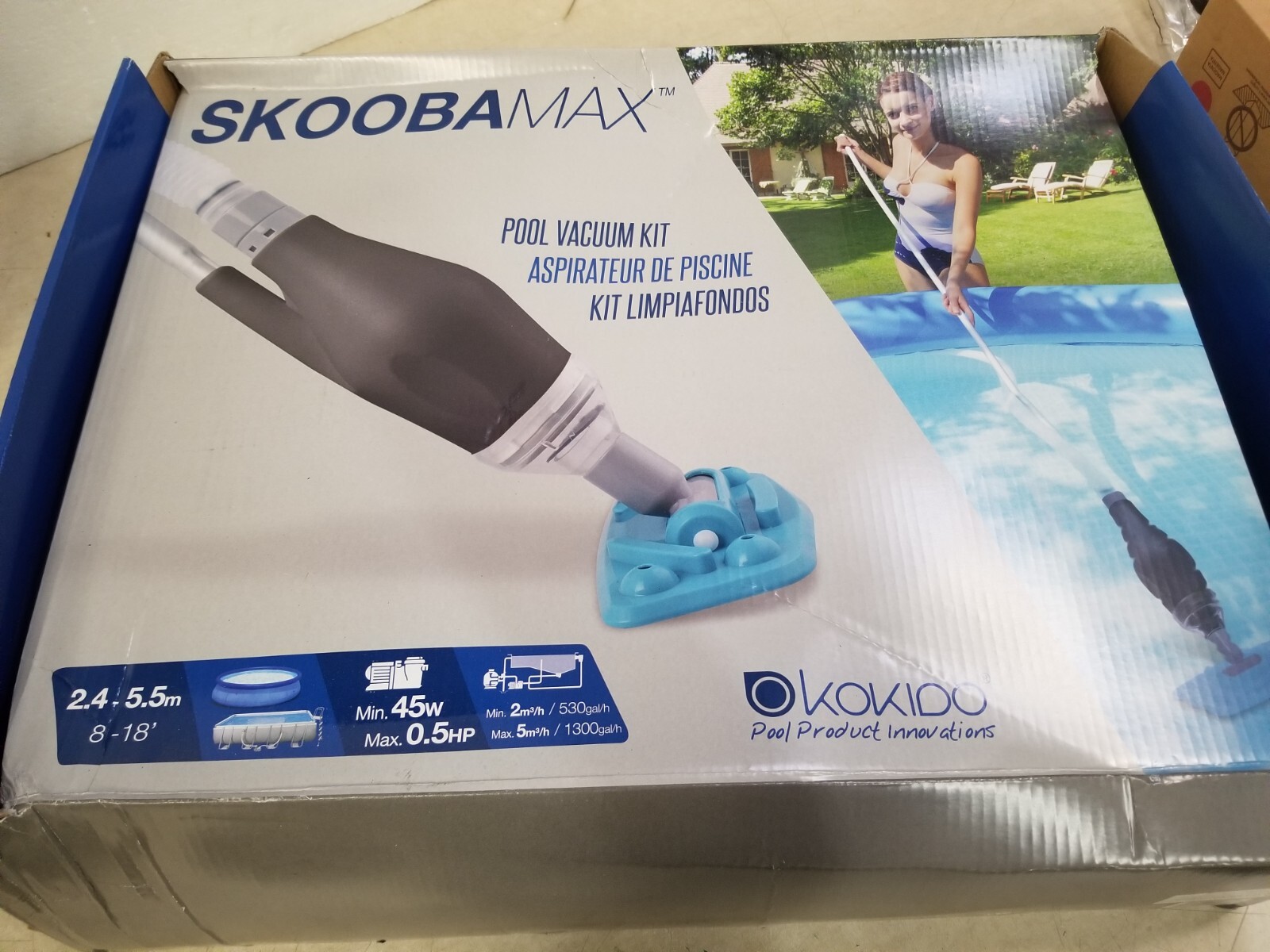 K563CBX/GRY/18 Skooba Max Swimming Pool Handheld Vacuum Cleaner, Gray