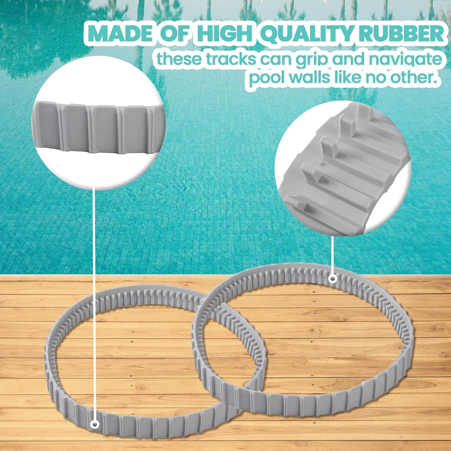 2-Pack Replacement Gray Tracks for Maytronics Dolphin Pool Cleaners 9983152-R2