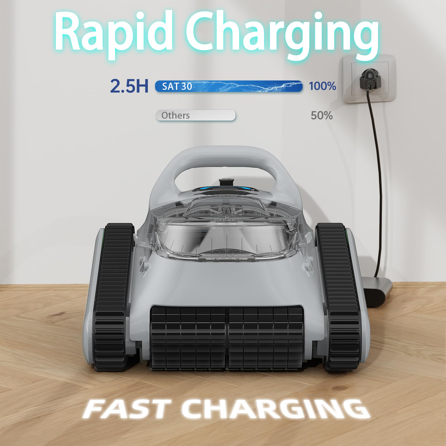 Cordless Robotic Pool Cleaner 4800 GPH High-Power Suction 2026 New