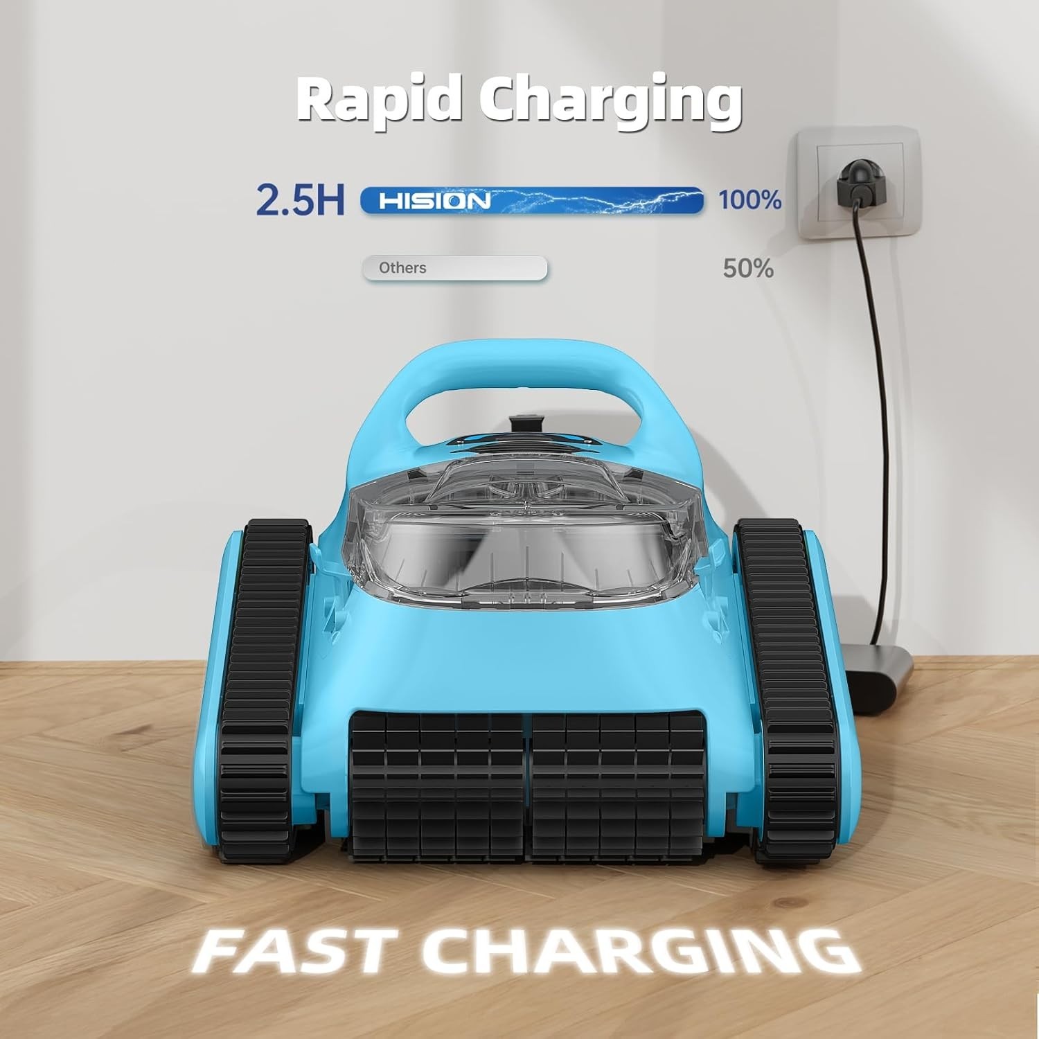 Robotic Pool Cleaner Cordless Wall Climbing Pool Vacuum Robot for Inground Pools