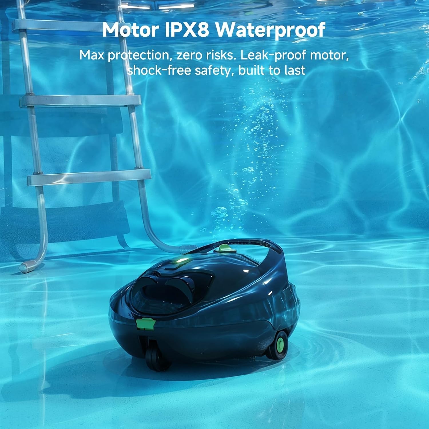PF1 Cordless Pool Cleaner Robot for Flat-Bottom Pools 150 Min Runtime
