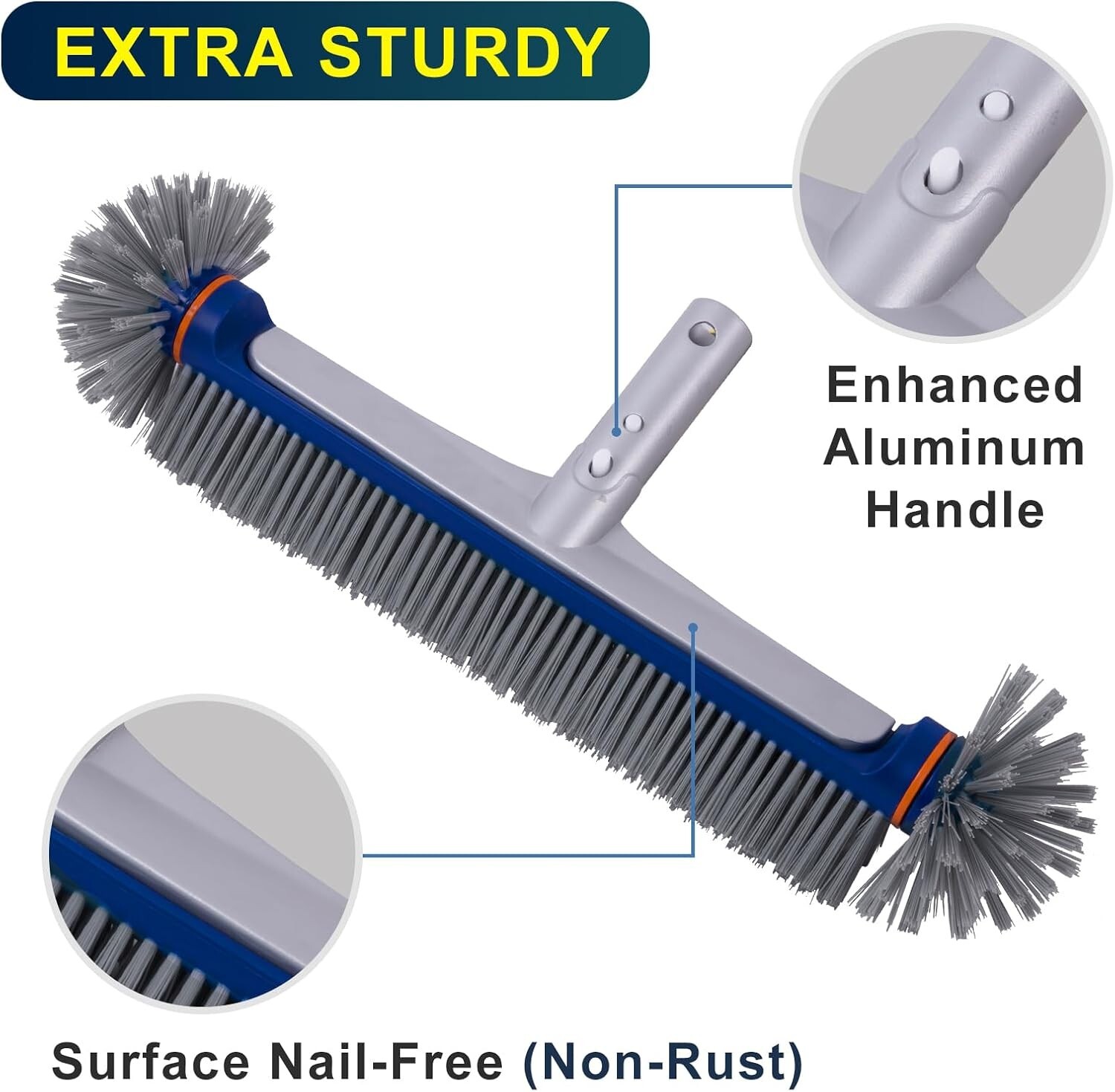 360 Degree Pool Brush for Inground & Above-Ground Pools – 17.5 Inch