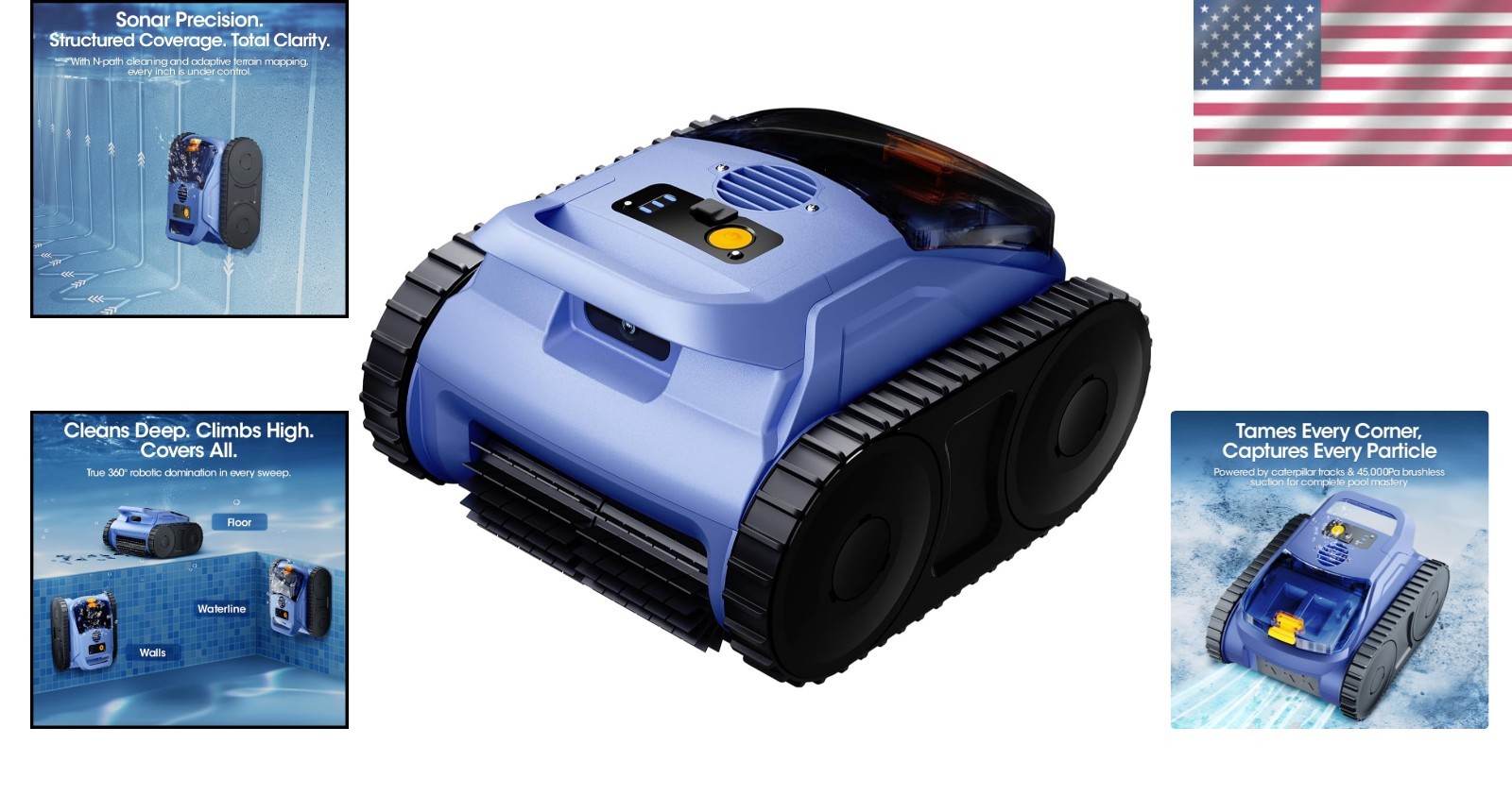Dual 180W Brushless Cordless Pool Vacuum – Cleans Pools Up to 2,150 Sq. Ft.