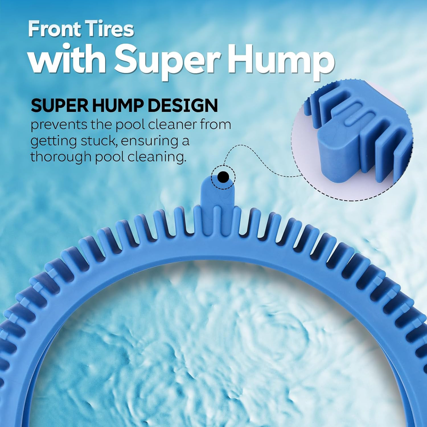 Pool Cleaner Tires, Blue Front and Rear Tires Combo Kit Compatible with Hayward