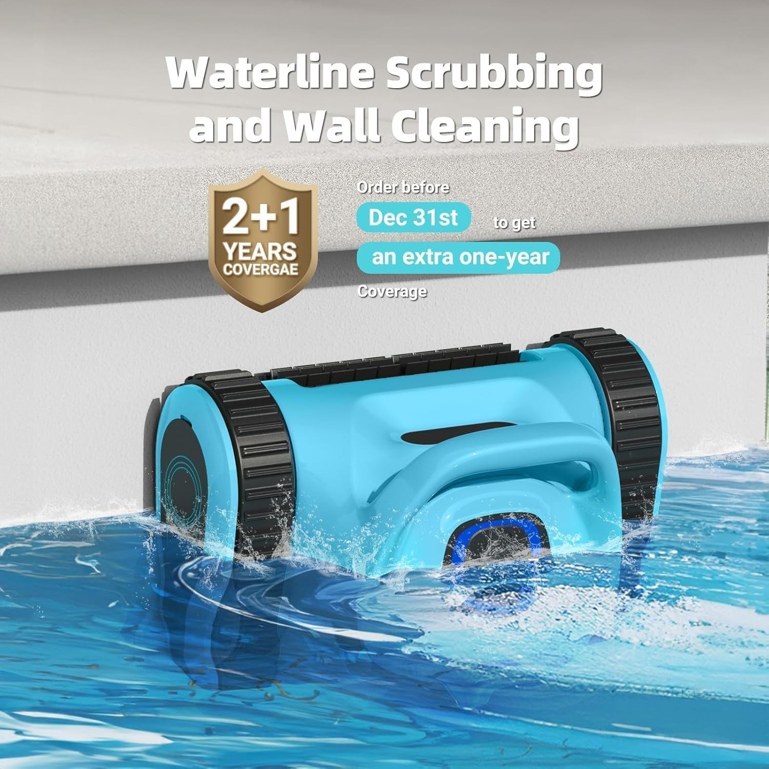 Robotic Pool Cleaner Cordless Pool Vacuum Robot Wall Climbing for Inground Pools