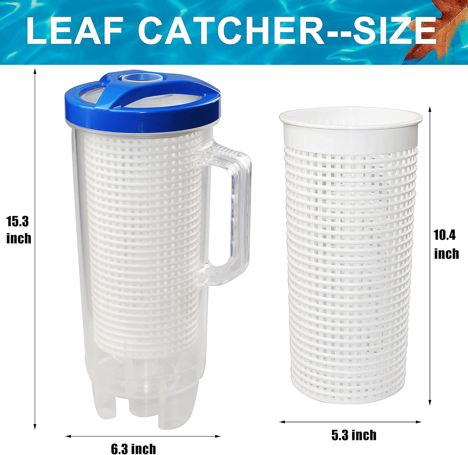 Large Pool Leaf Catcher,Leaf Canister for Pool Vacuum, In-Line Pool Filter Canis