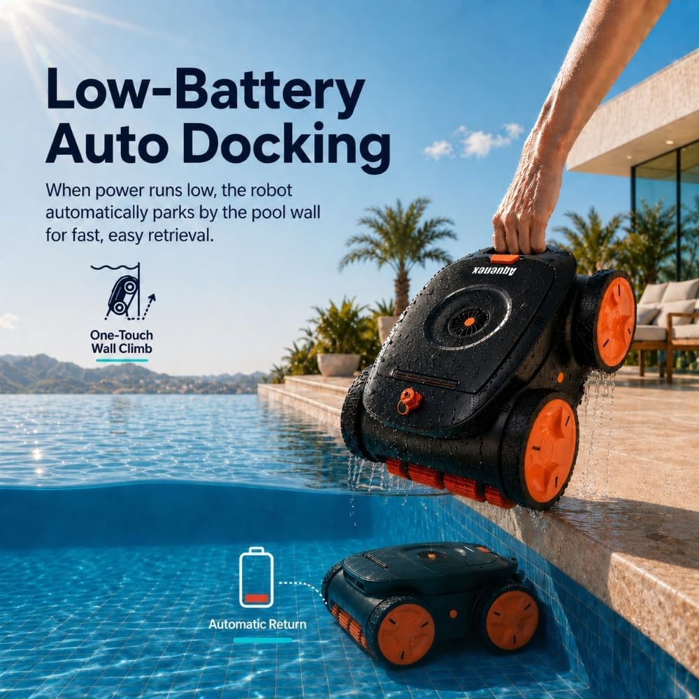 Robotic Pool Cleaner, Cordless Pool Vacuum for Inground Pools,APP&Remote Control
