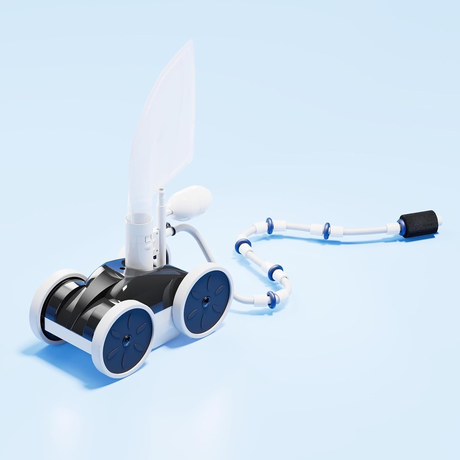 Amptyhub 4-Wheel Professional Pressure Side Sweeper Pool Cleaner