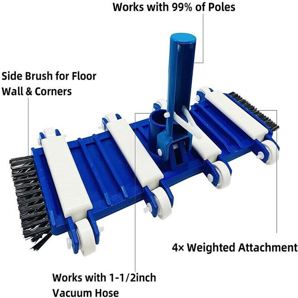 14in Weighted Pool Vacuum Head with Wheels | Efficient Cleaning for Pools