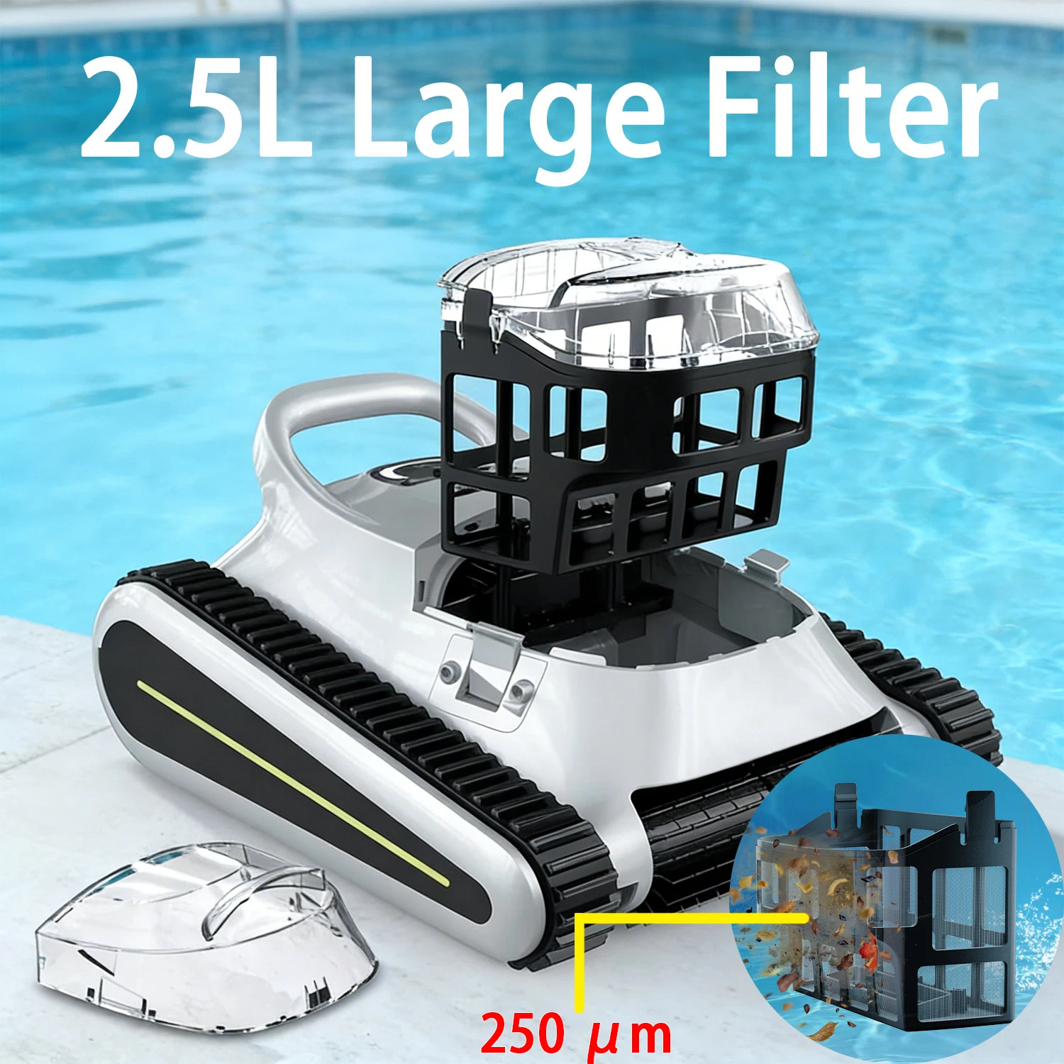 Automatic Robotic Pool Vacuum Pool Cleaner Wall Climbing Scrubber Inground Pool