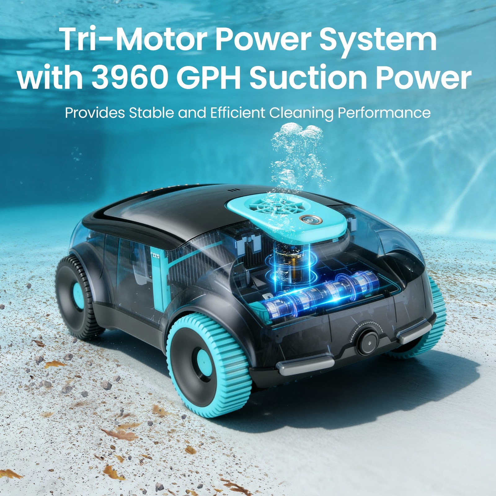 Aiper Scuba 1100W Cordless Robotic Pool Cleaner, Tri-Motor Drive, Advanced