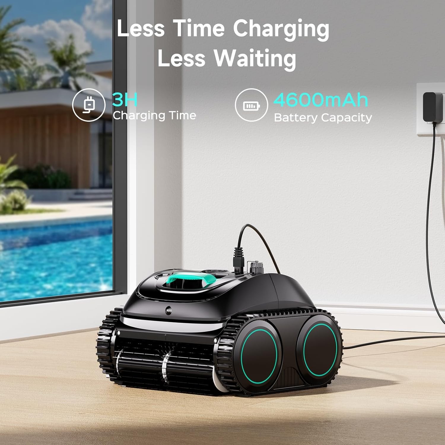 WYBOT C1 Pool Cleaner Wall Climb Cordless Robotic Pool Robot In-Ground Pools