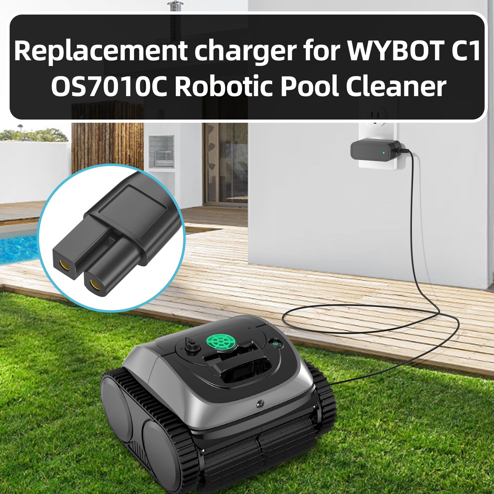 Robotic Pool Vacuum Charger, Compatible Power Cord for Cordless Cleaners