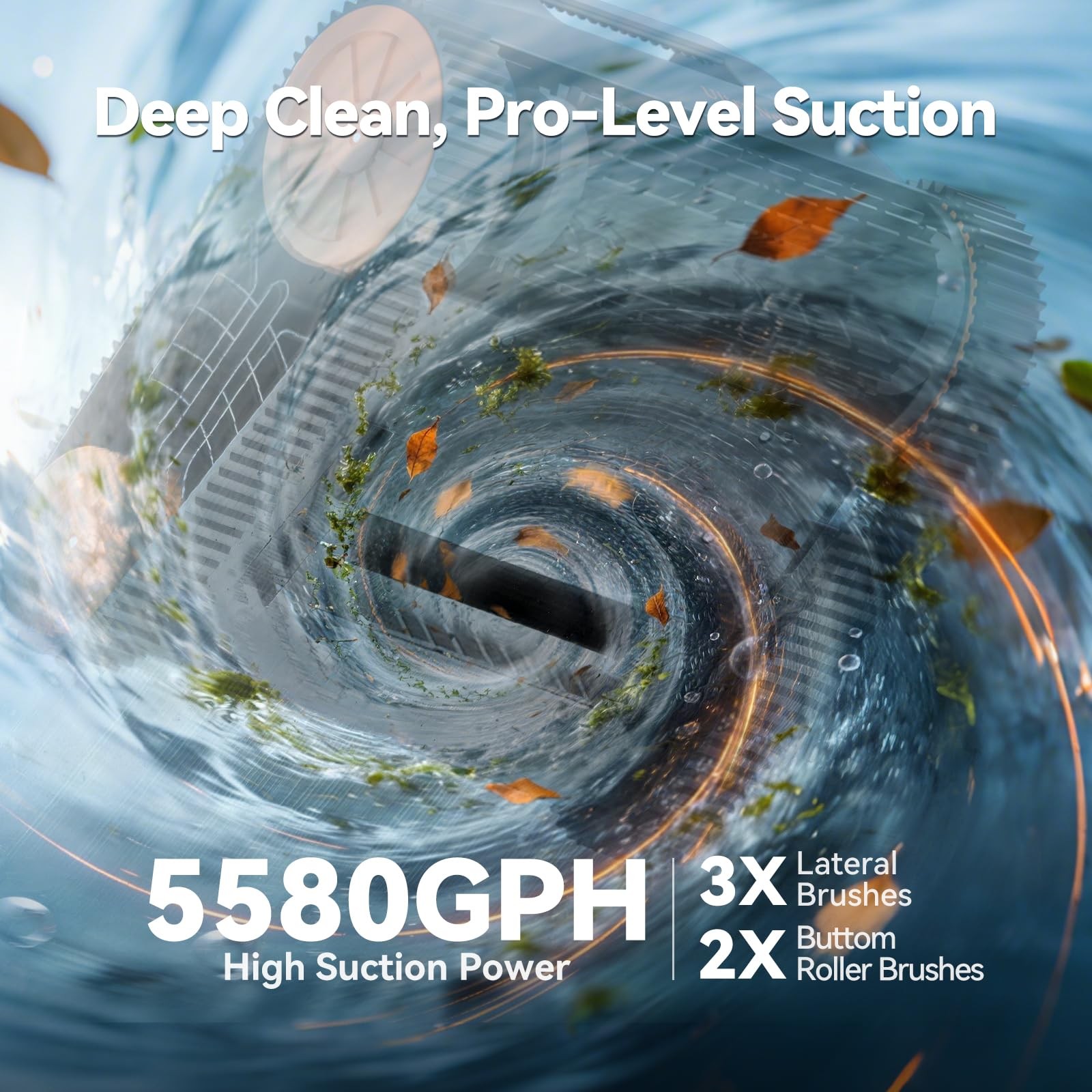 CoasTeering Ultra Nebula Cordless Robotic Pool Cleaner 5580 GPH 180-Min Runtime