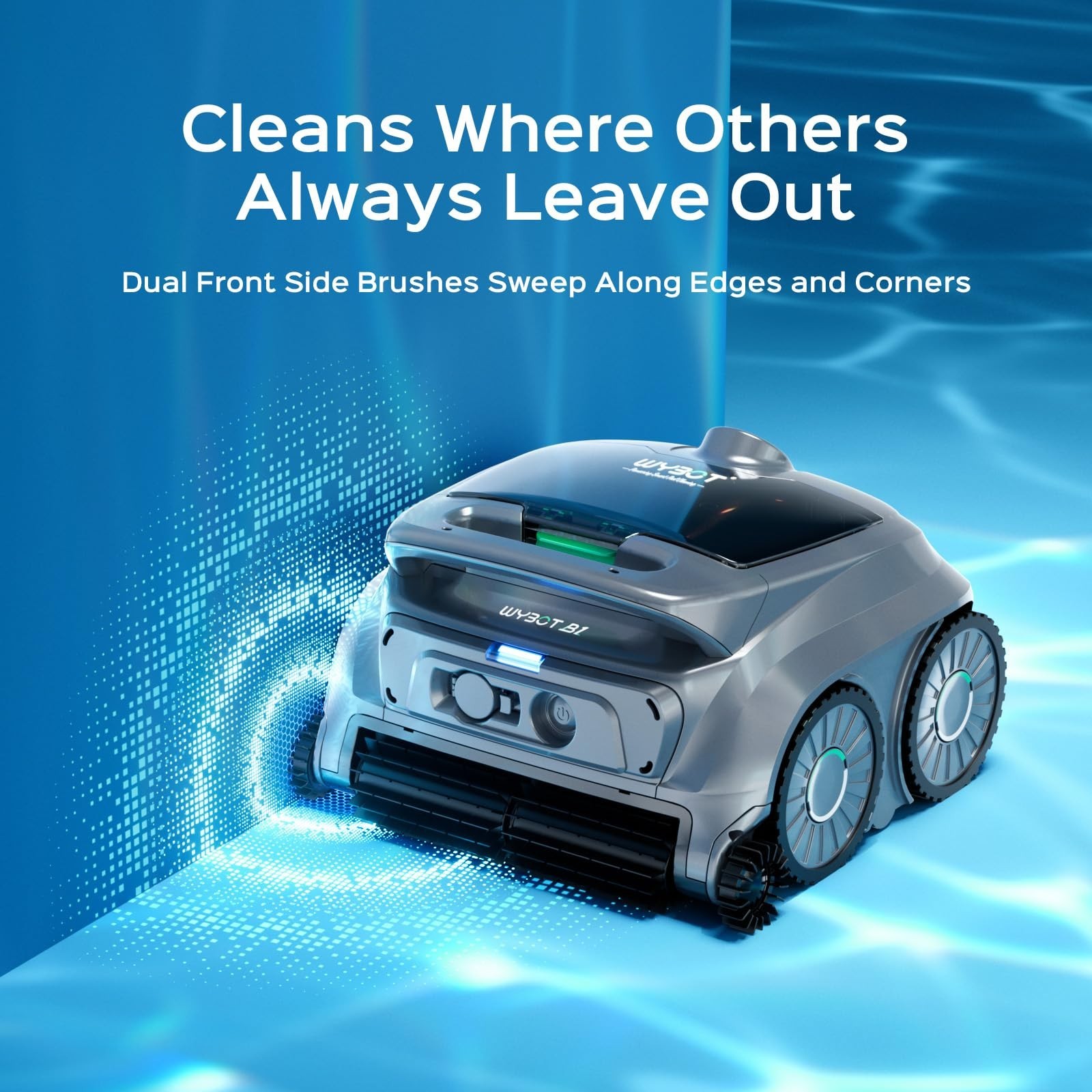 WYBOT B1 Robotic Pool Cleaner Cordless Wall Waterline Cleaning Edge Cleaning