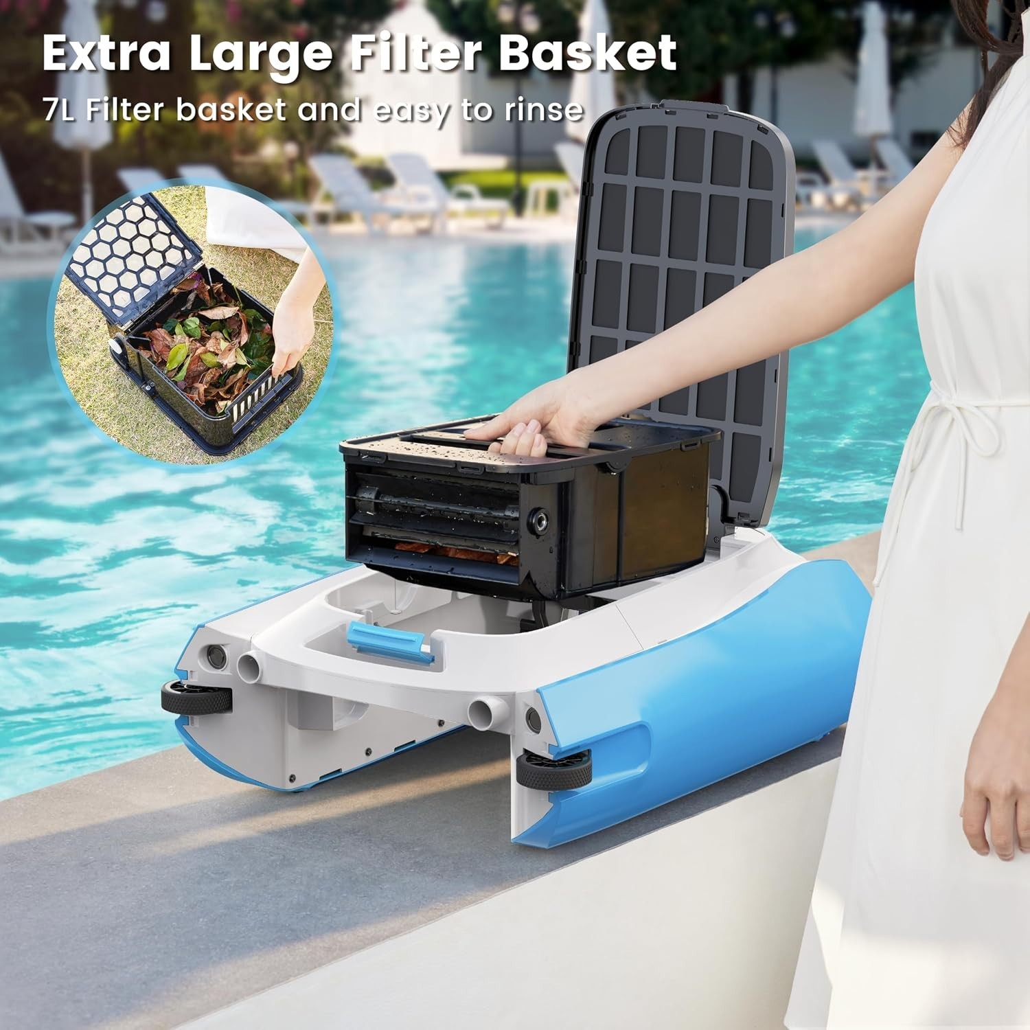 Solar Powered Robotic 24/7 Continuous Pool Surface Skimmer Cleaner