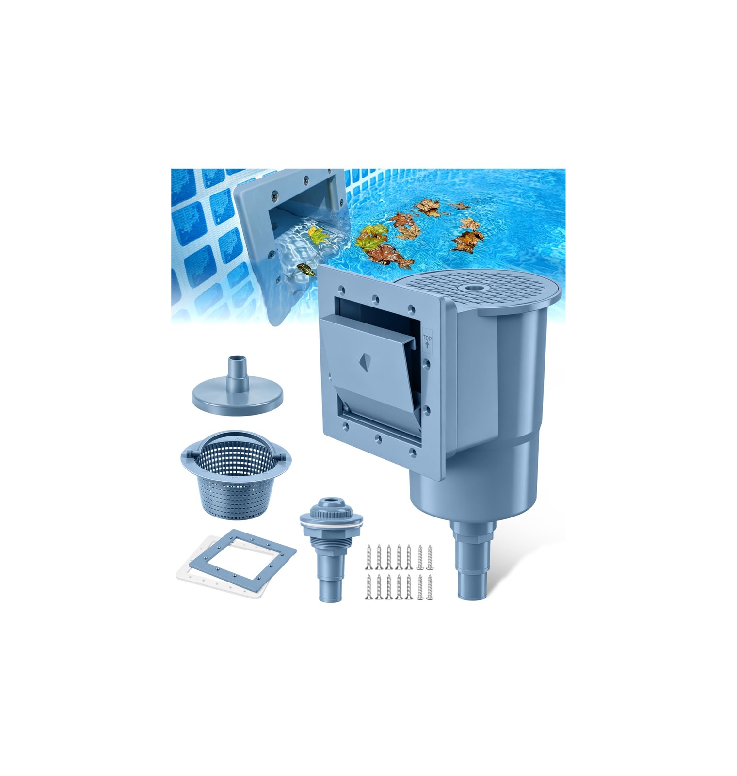 DeeprClean Through Wall Skimmer for Above Ground Pool, Heavy Duty Wall Mount …
