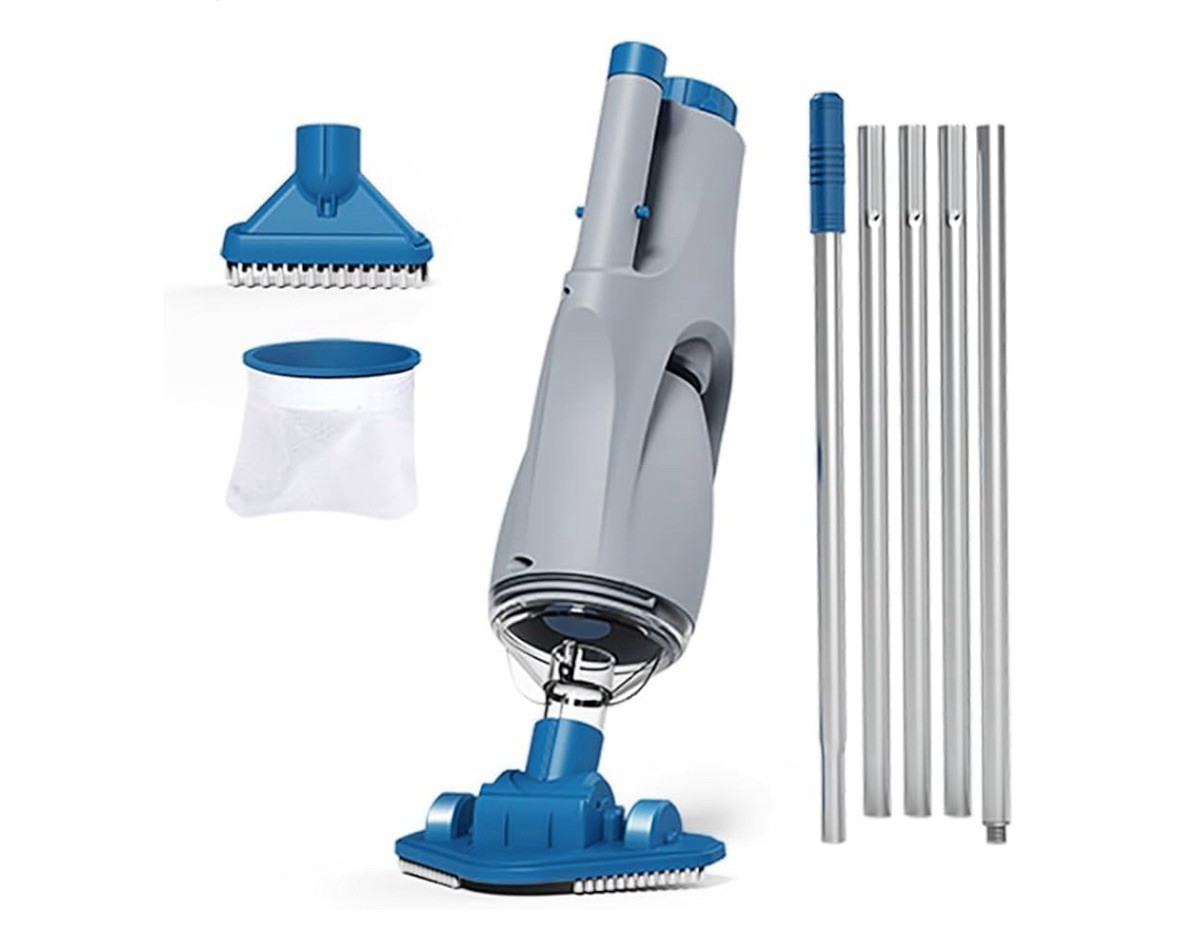 KOKIDO Cordless Handheld Pool Vacuum for Above Ground Pool, with 6ft Pole