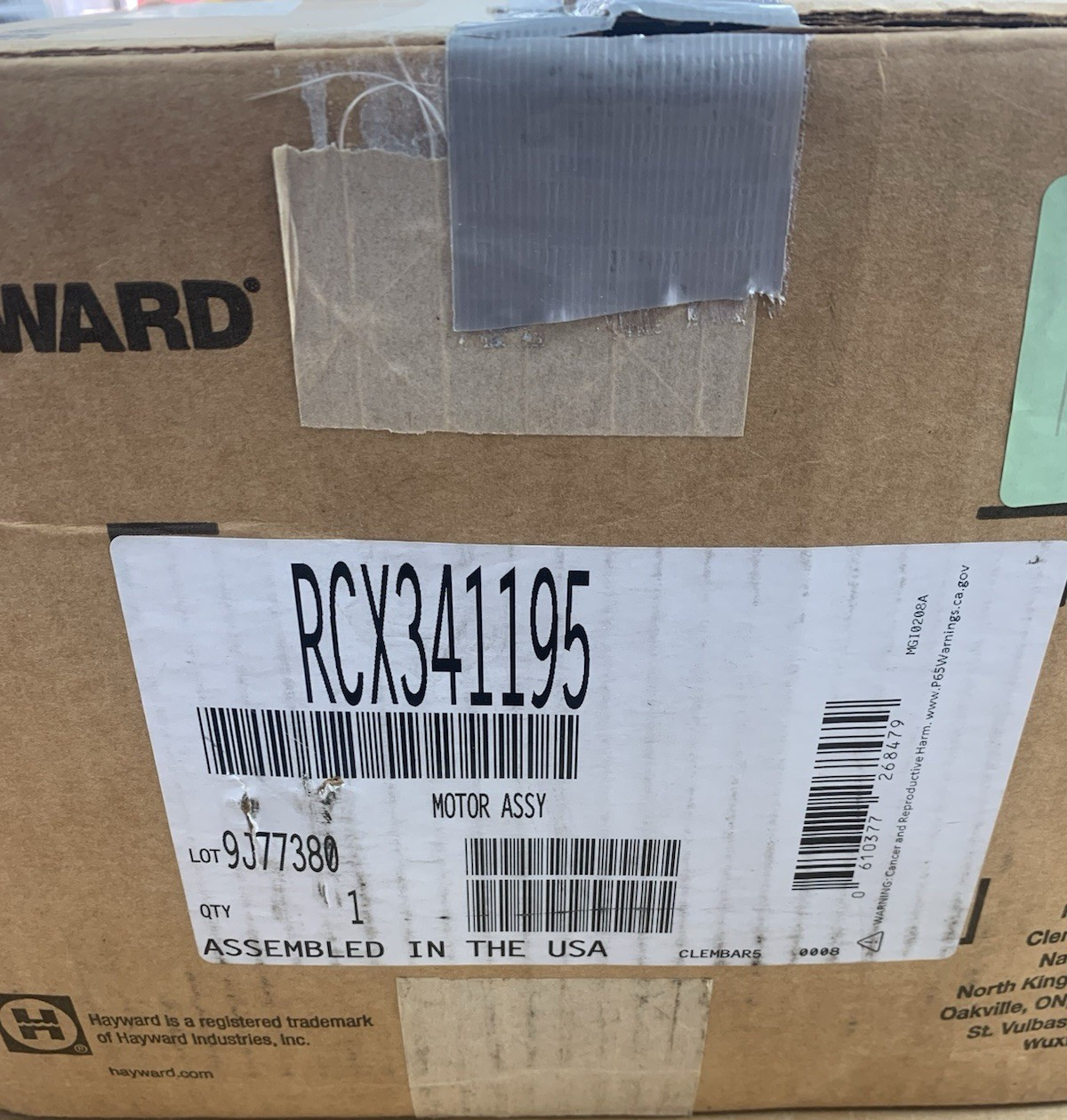 Hayward Motor Assy RCX341195 & Seal Kit RC59004KIT Pool Cleaner Part