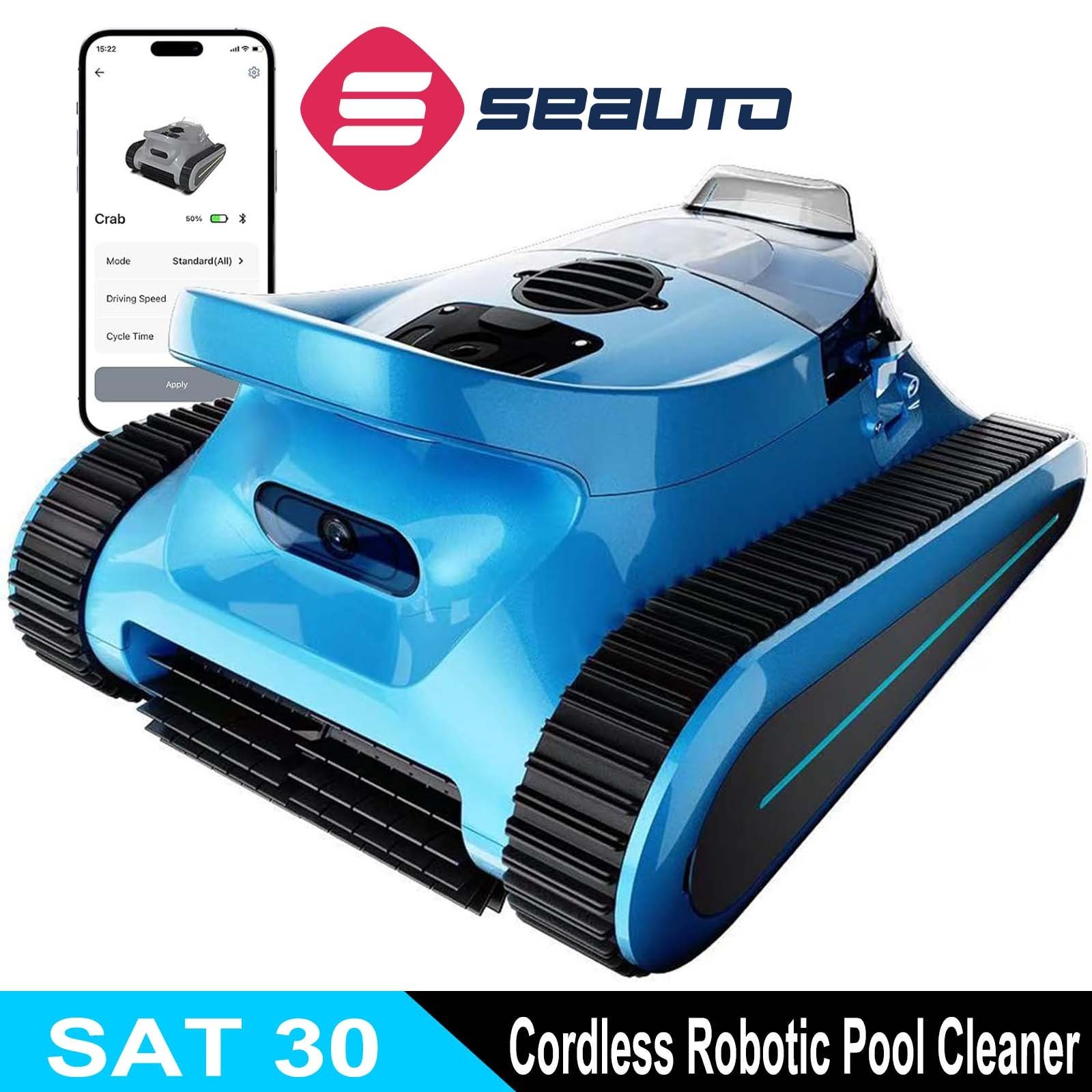 2026 Seauto 3H Cordless Robotic Pool Vacuum Cleaner Wall Climbing, App Support