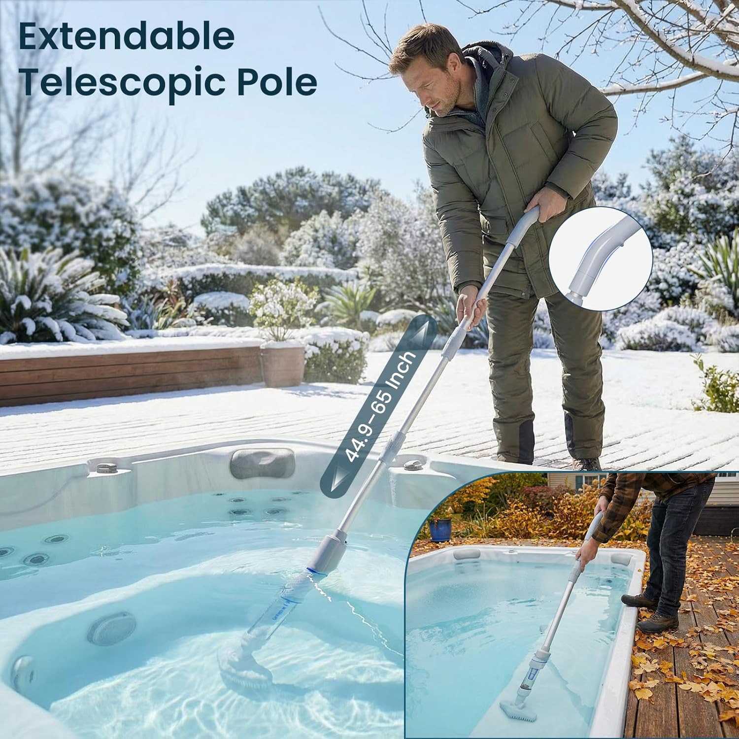 Cordless Handheld Spa Hot Tub Vacuum Cleaner, Rechargeable Small Pool Vacuum for