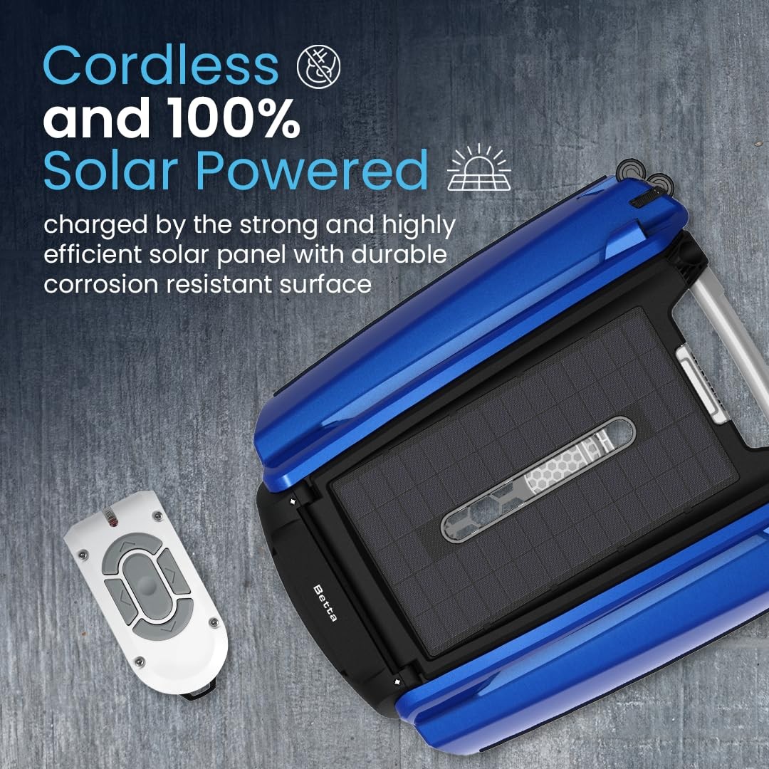 24/7 Solar Powered Automatic Blue Robotic Pool Skimmer Cleaner Salt Chlorine