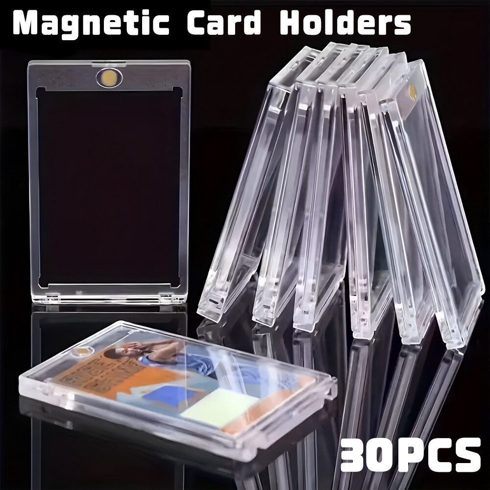 30pack Magnetic Trading Sports Card Holders 35pt One-Touch Acrylic UV Protection