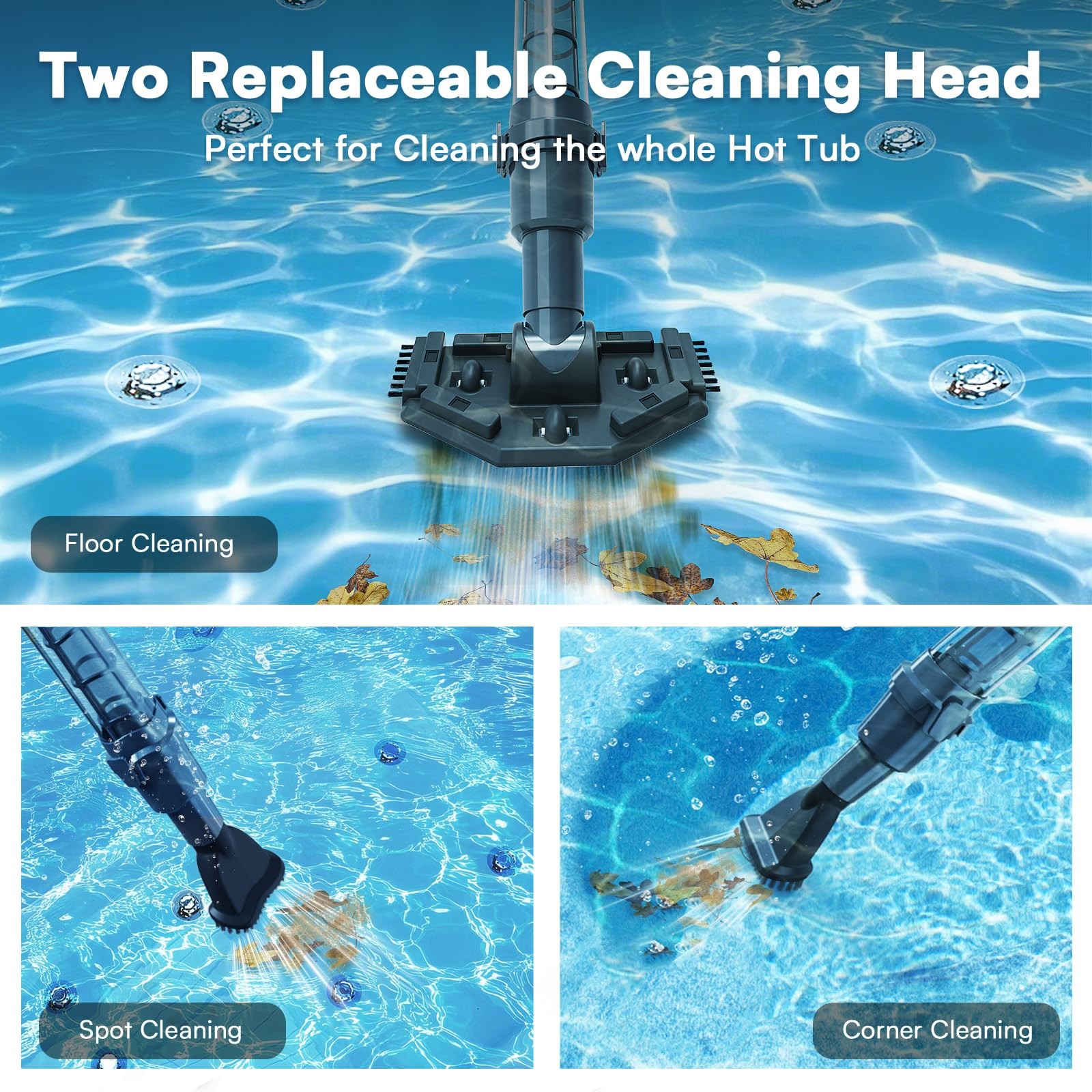 PoolMr Handheld Pool Vacuum for Above Ground & Hot Tub Vacuum, Black