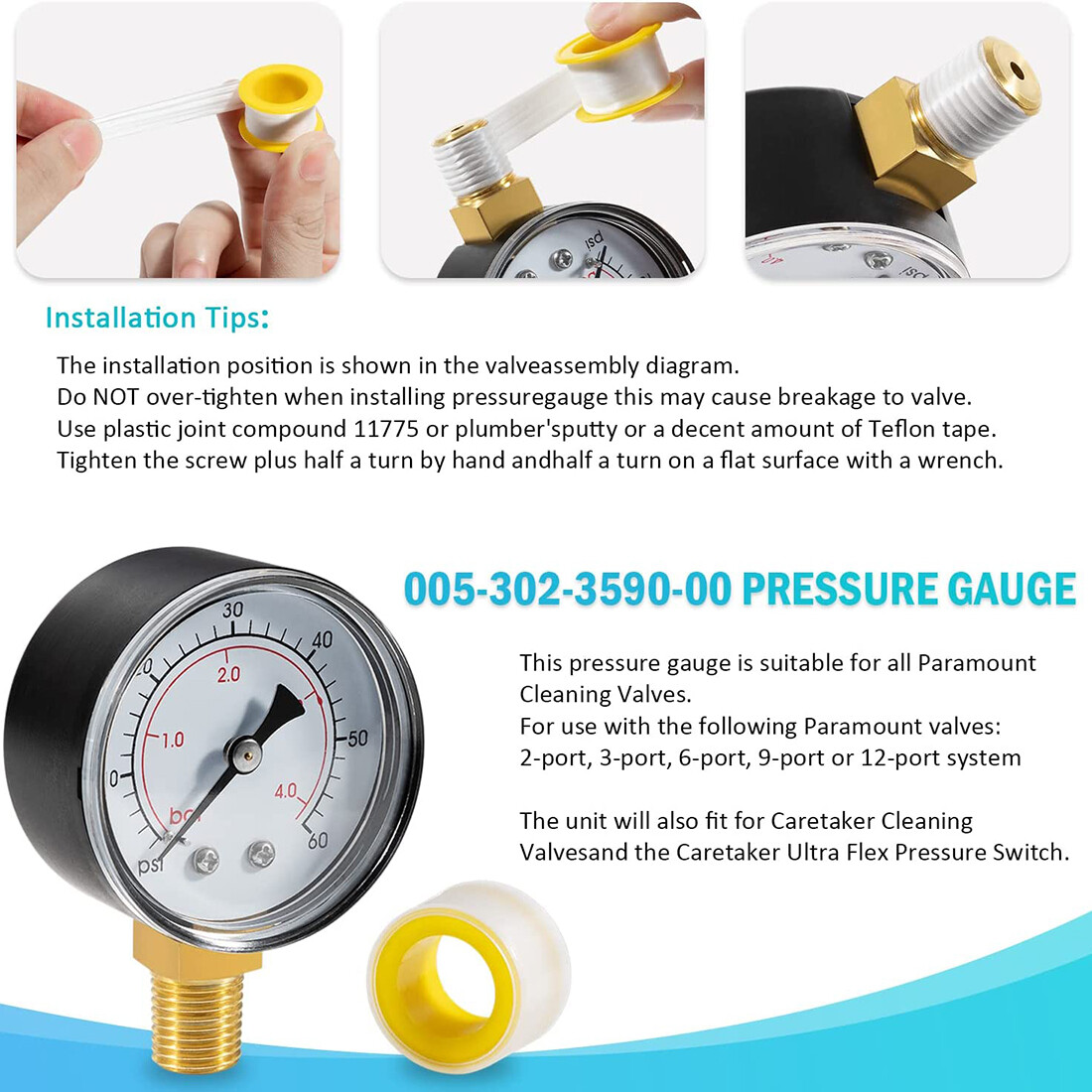 6-Port Module w/Valve Shell Oring + Pressure Gauge for Paramount 004-302-4408-00