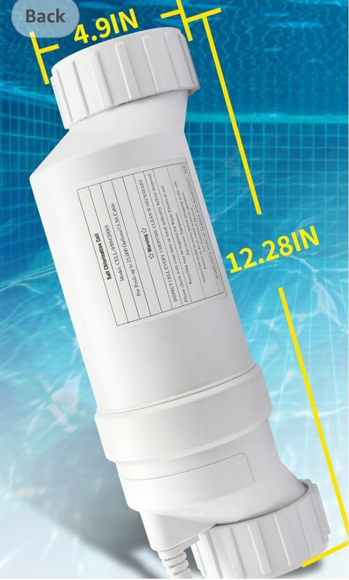Cell-15 Salt Cell up to 25,000 Gallon Pool Chlorination Salt Chlorine Generator