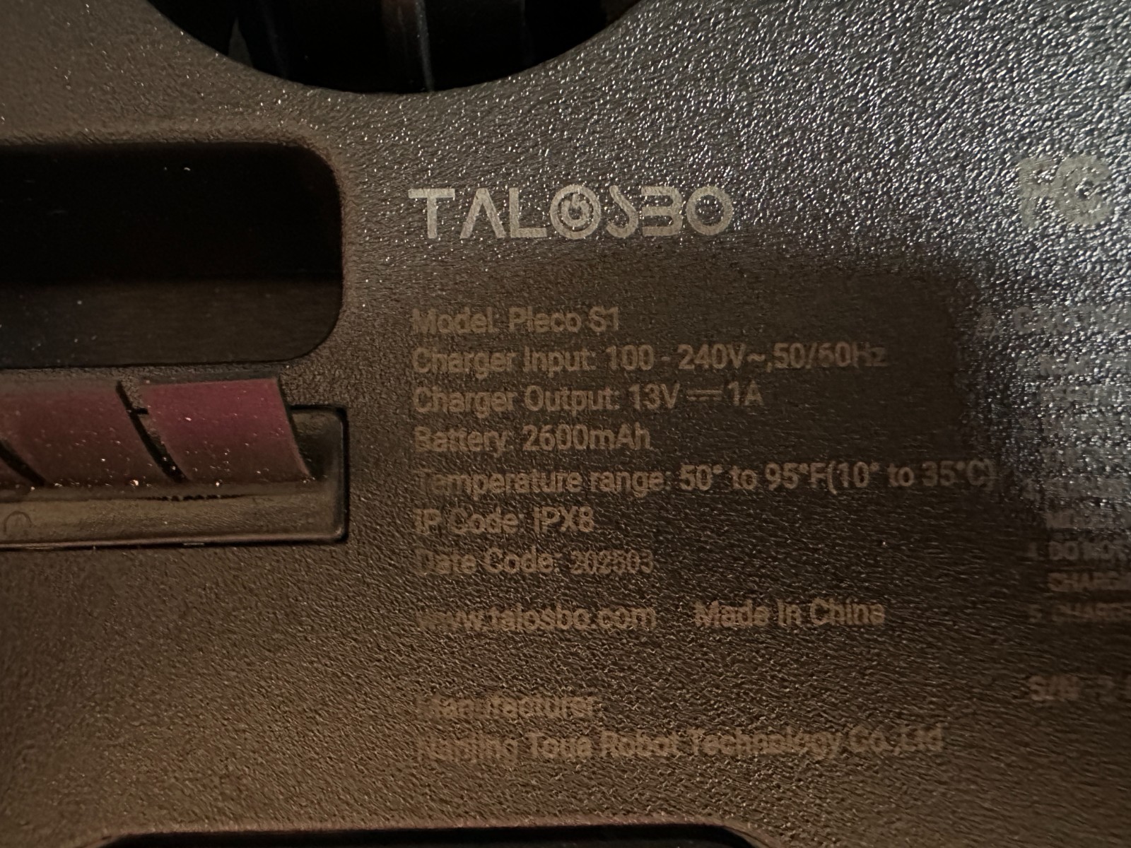Talosbo Pleco S1 Dark Gray 2600mAh Battery Powered Cordless Robotic Pool Cleaner