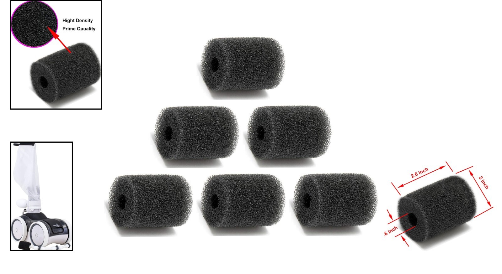 High Density Pool Sweep Hose Scrubber Replacement for Pentair Legend