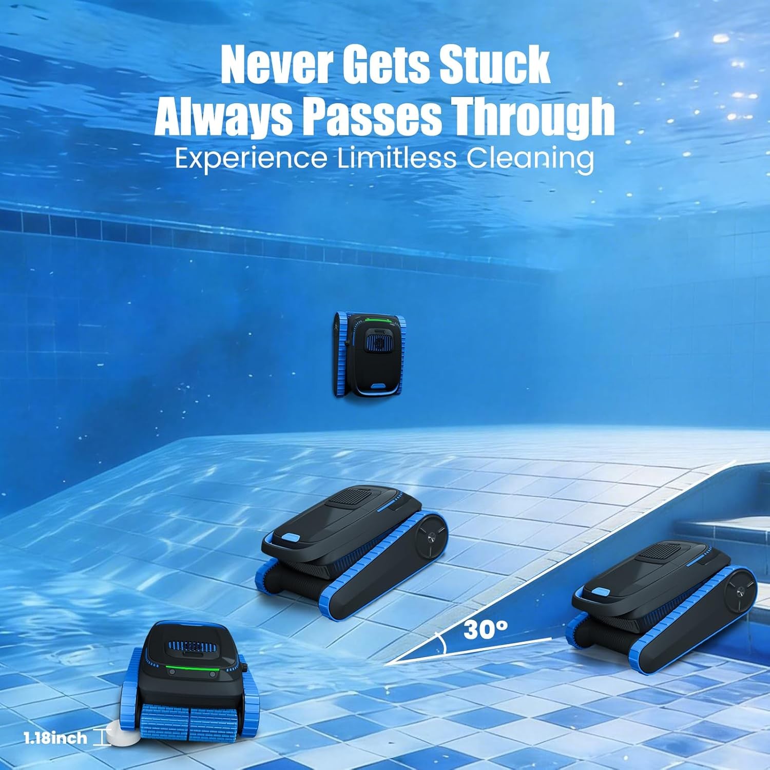 PC20 Cordless Pool Cleaner Automatic Robotic 5000GPH Suction