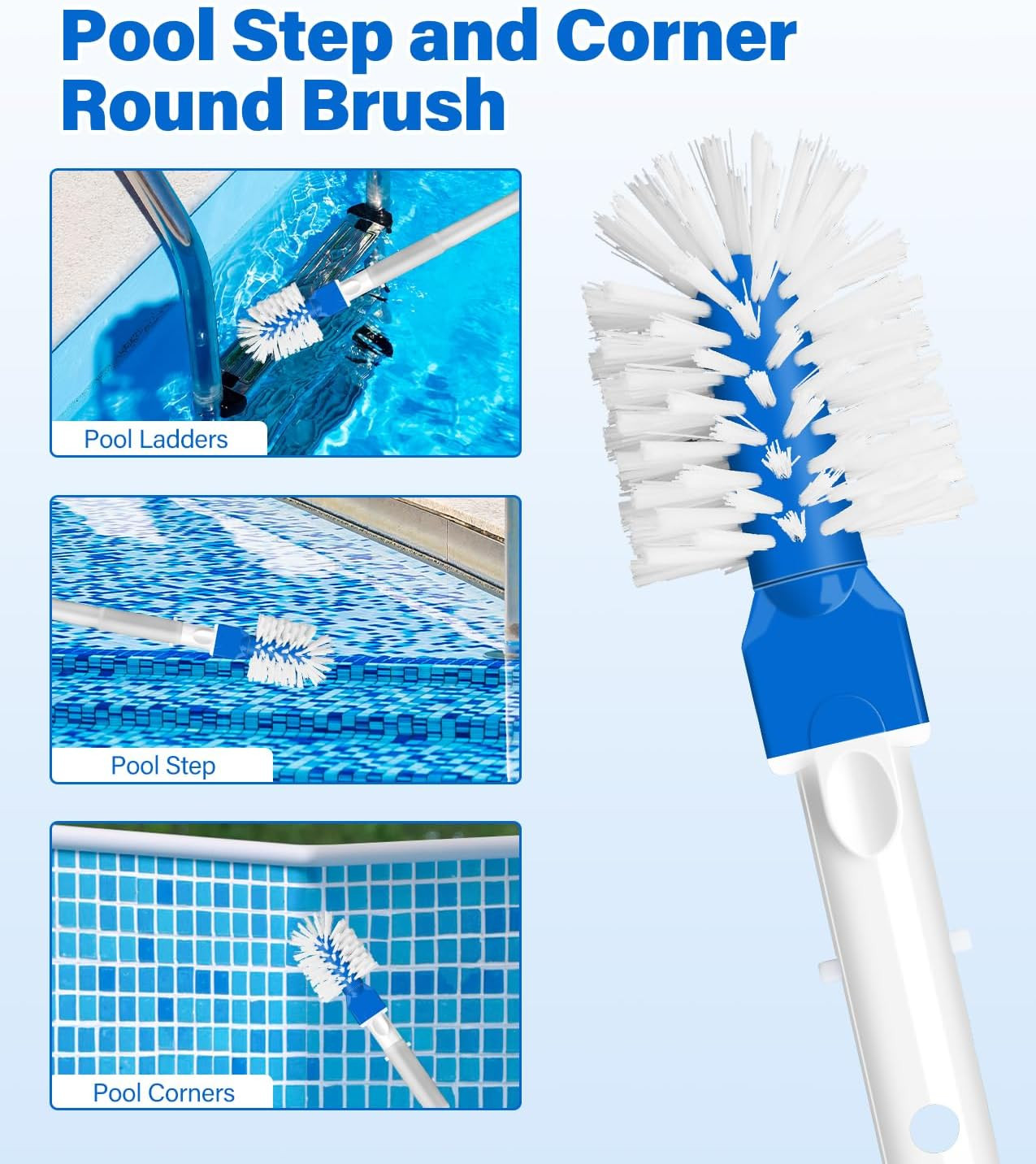 4-In-1 Deluxe Pool Cleaning Kit, Pool Cleaning Tools with 10Ft Adjustable Pole,