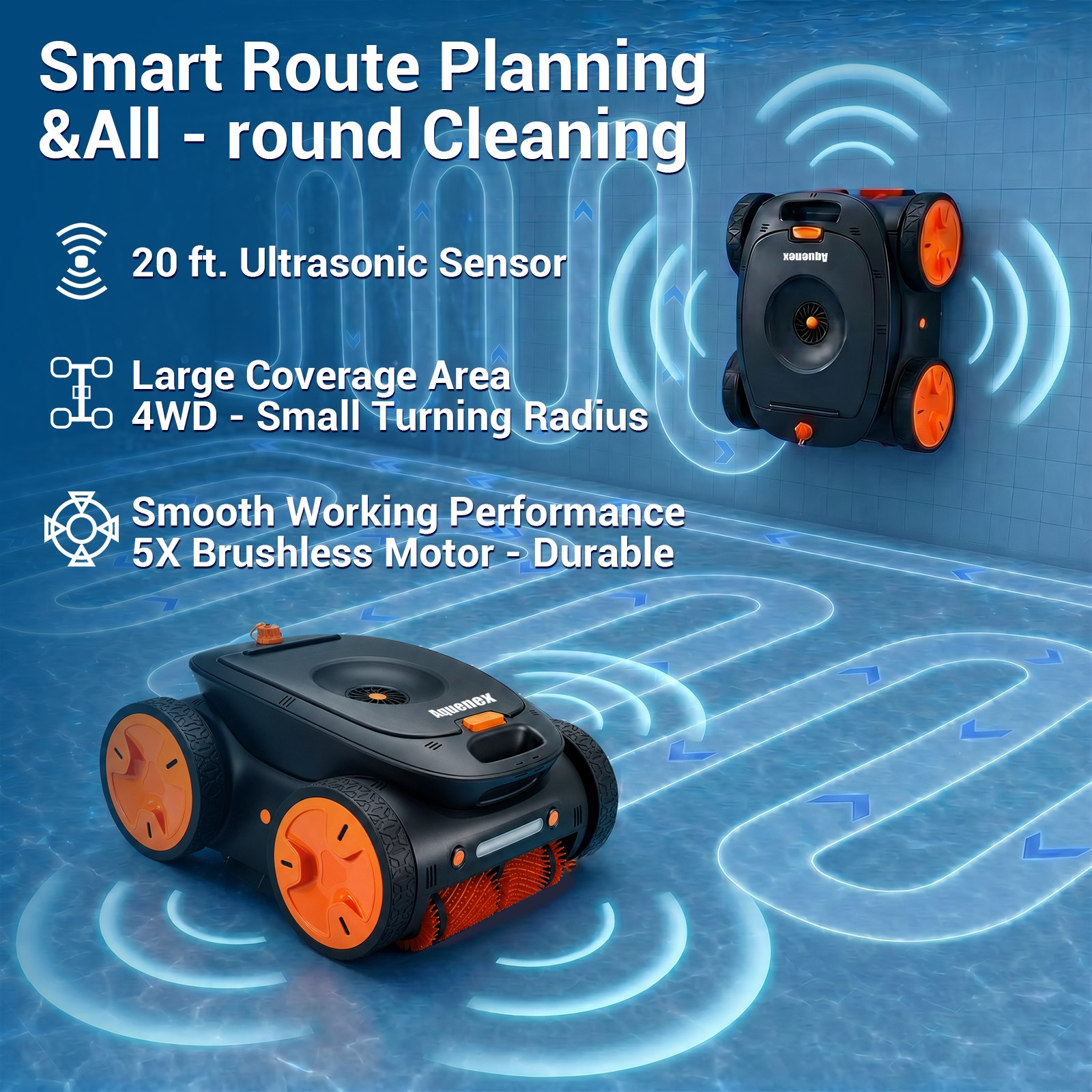 Robotic Pool Cleaner, Cordless Pool Vacuum for Inground Pools,APP&Remote Control
