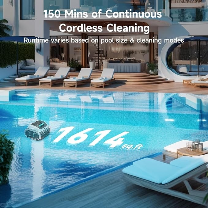 WYBOT C1 Pool Vacuum for Inground Pools, 4-in-1 Cordless Robotic Pool Cleaner