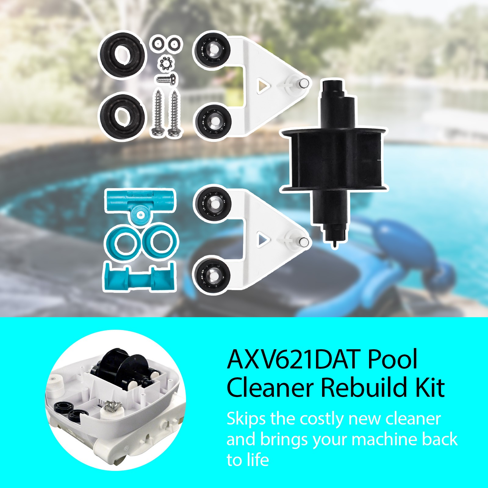 AXV621DAT Pool Vac A-Frame Turbine Kit for Hayward Aquabug Navigator Pro Ultra
