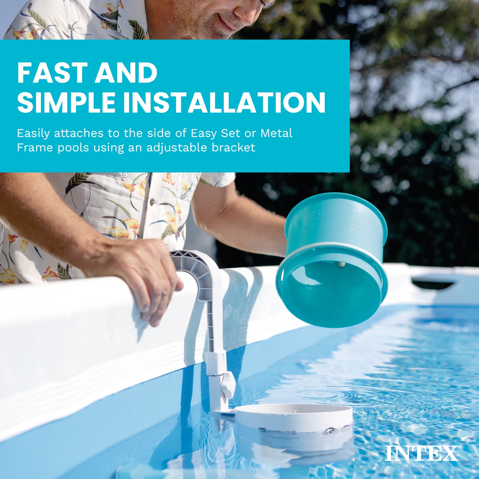 Intex Deluxe 800 GPH+ Wall-Mounted Swimming Pool Surface Automatic Skimmer(Used)