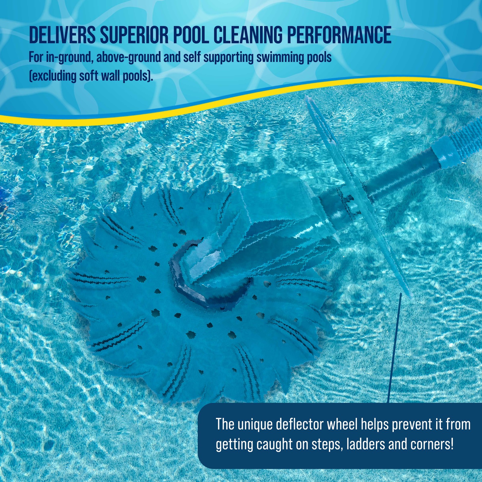 Octopus Automatic Pool Vacuum Cleaner, Hose Set, Powerful Suction Removes Debris