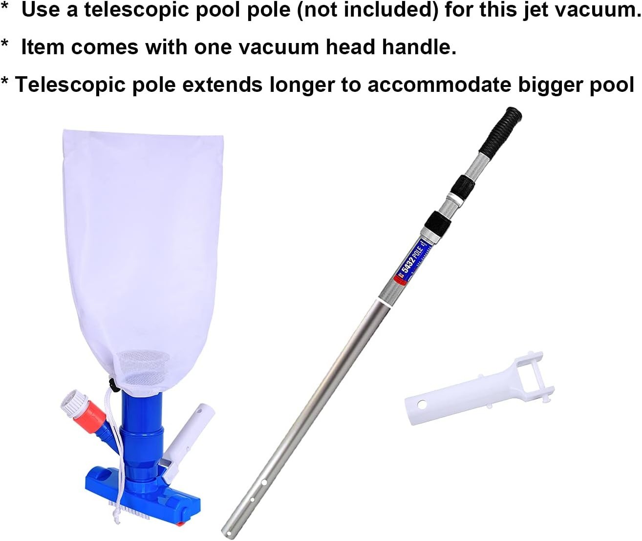 Blue Pool Spa Jet Vacuum Cleaner with Brush for Above Ground Pools