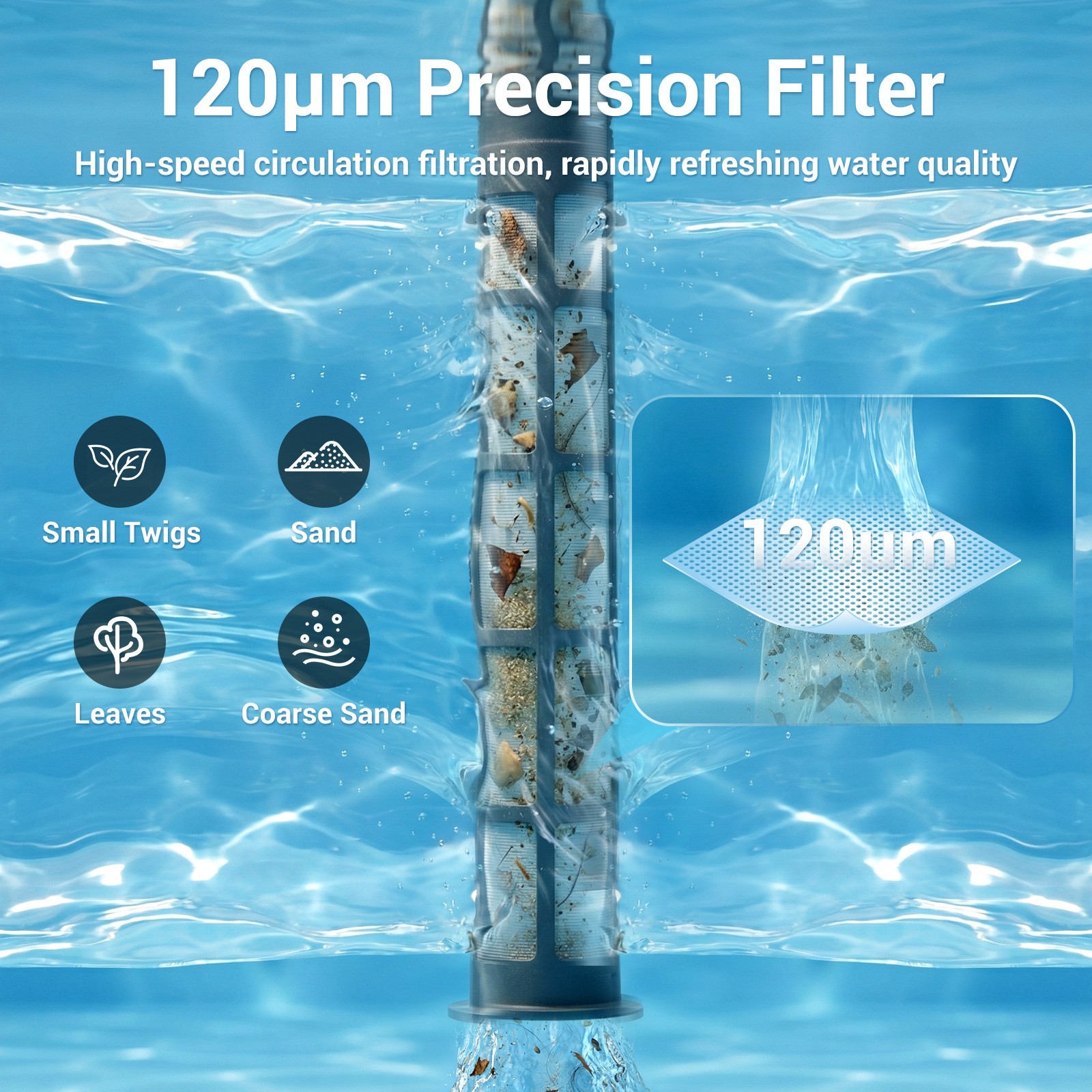 Mutaomay Handheld Pool Vacuum w/ Pole Cordless Rechargeable Pool Cleaner Tub