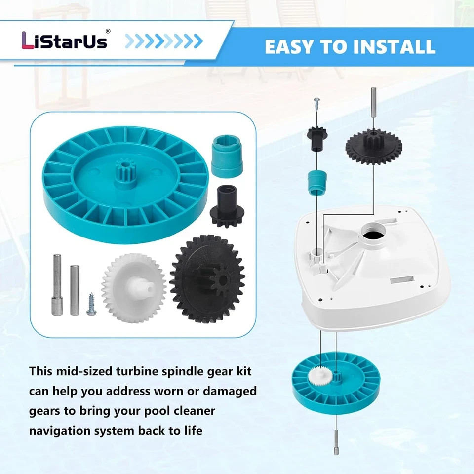 AXV079VP Medium Turbine Spindle Gear Kit Replacement for Hayward Pool Vacuum Par