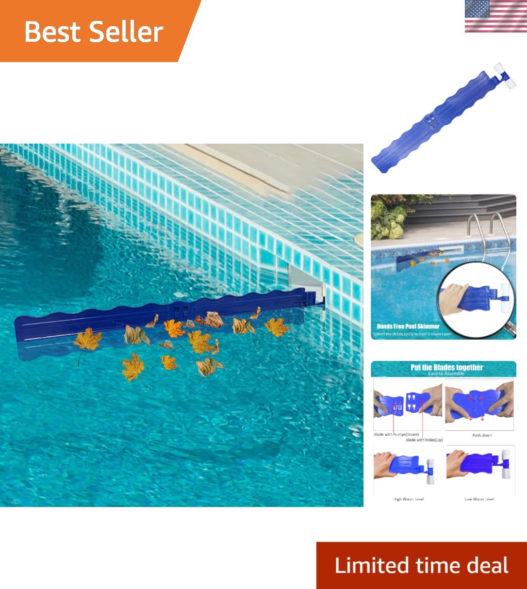 Hands-Free Pool Skimmer Arm – Durable, Fits Most In-ground Skimmer Systems