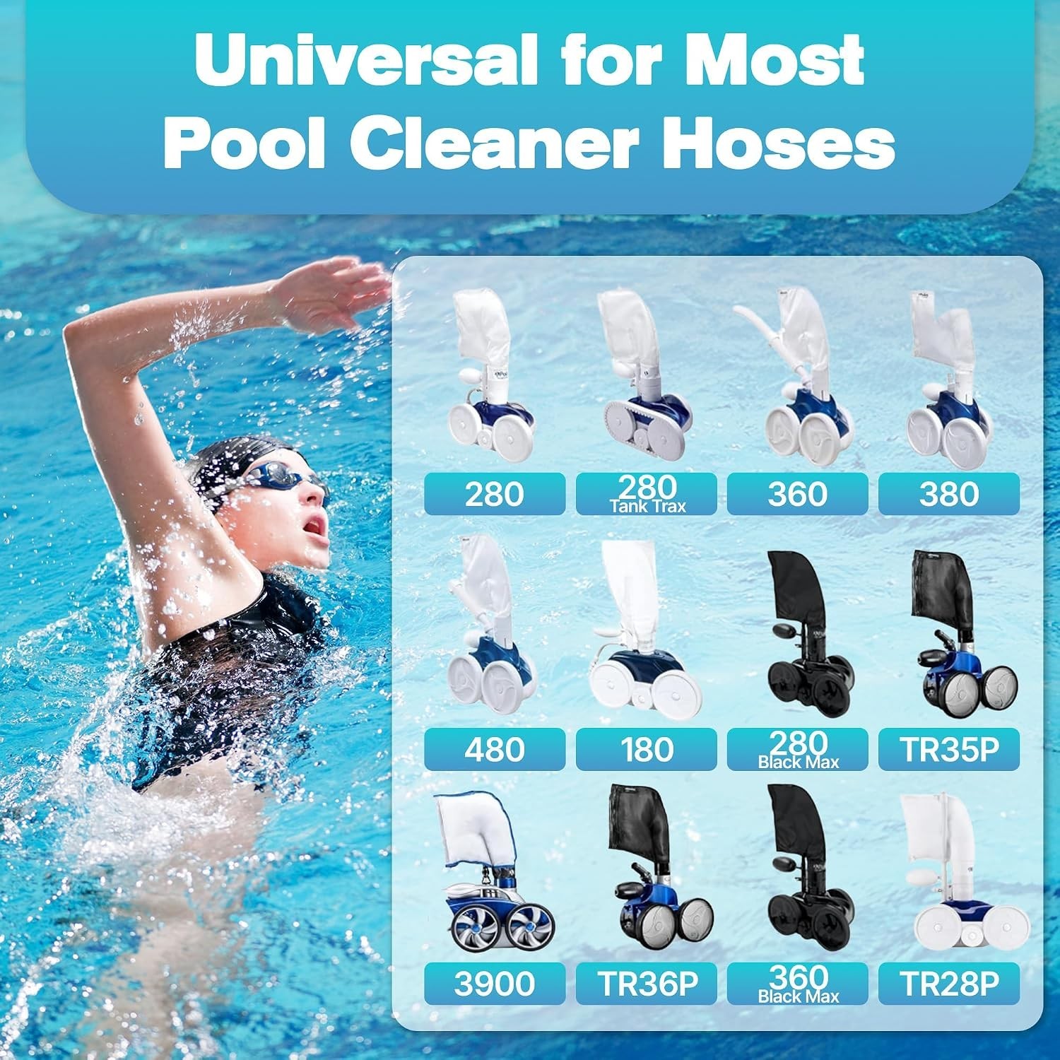 12 Pack for Polaris Pool Cleaner Parts, Sweep Hose Tail Scrubbers Replacement…