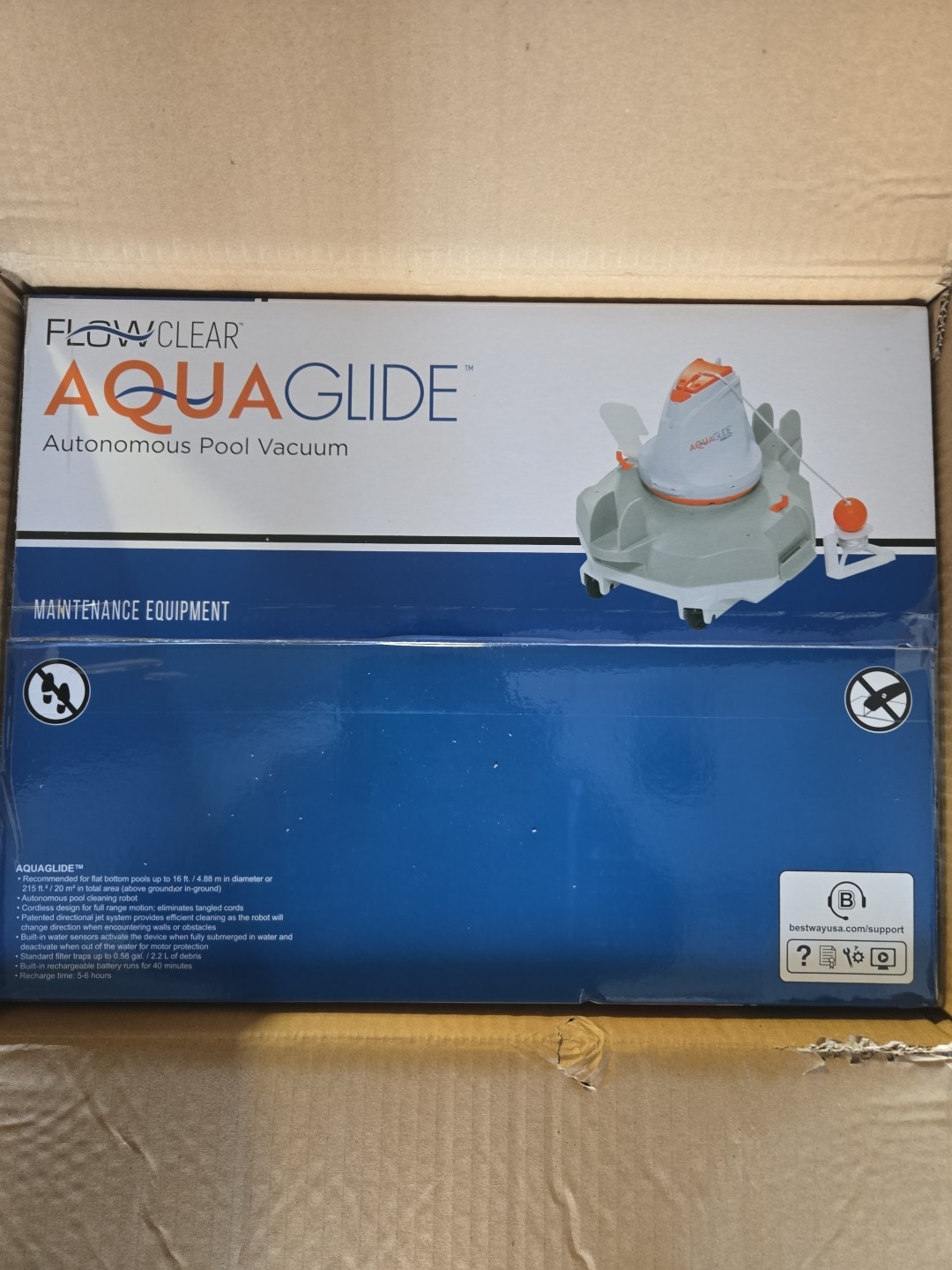 Bestway Flowclear AquaGlide Automatic Pool Cleaning Robot Cordless Vacuum NEW