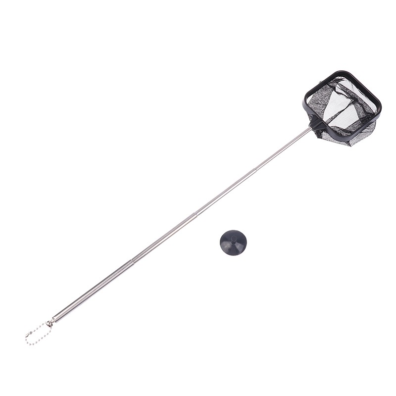 Aquarium Square Fishing Net With Suction Cup Extendable Long Handle Fishing Gear