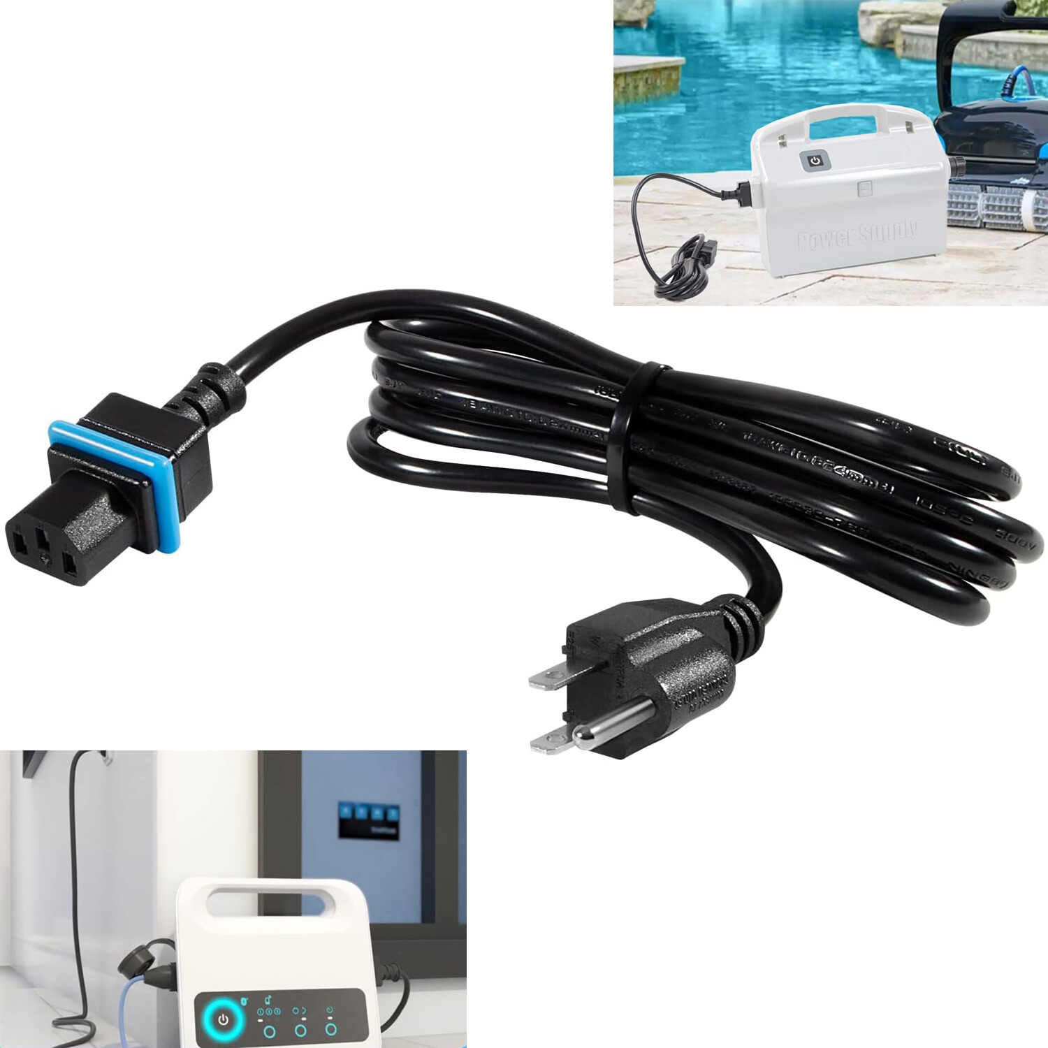 58984402LF Black Power Cord Replacement Fit for Maytronics Dolphin Pool Cleaners