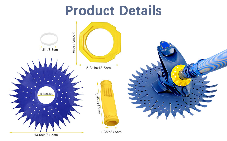 Pool Cleaner W70329 Finned Disc & W69698 Diaphragm & W70327 Foot Pad Kit Replace