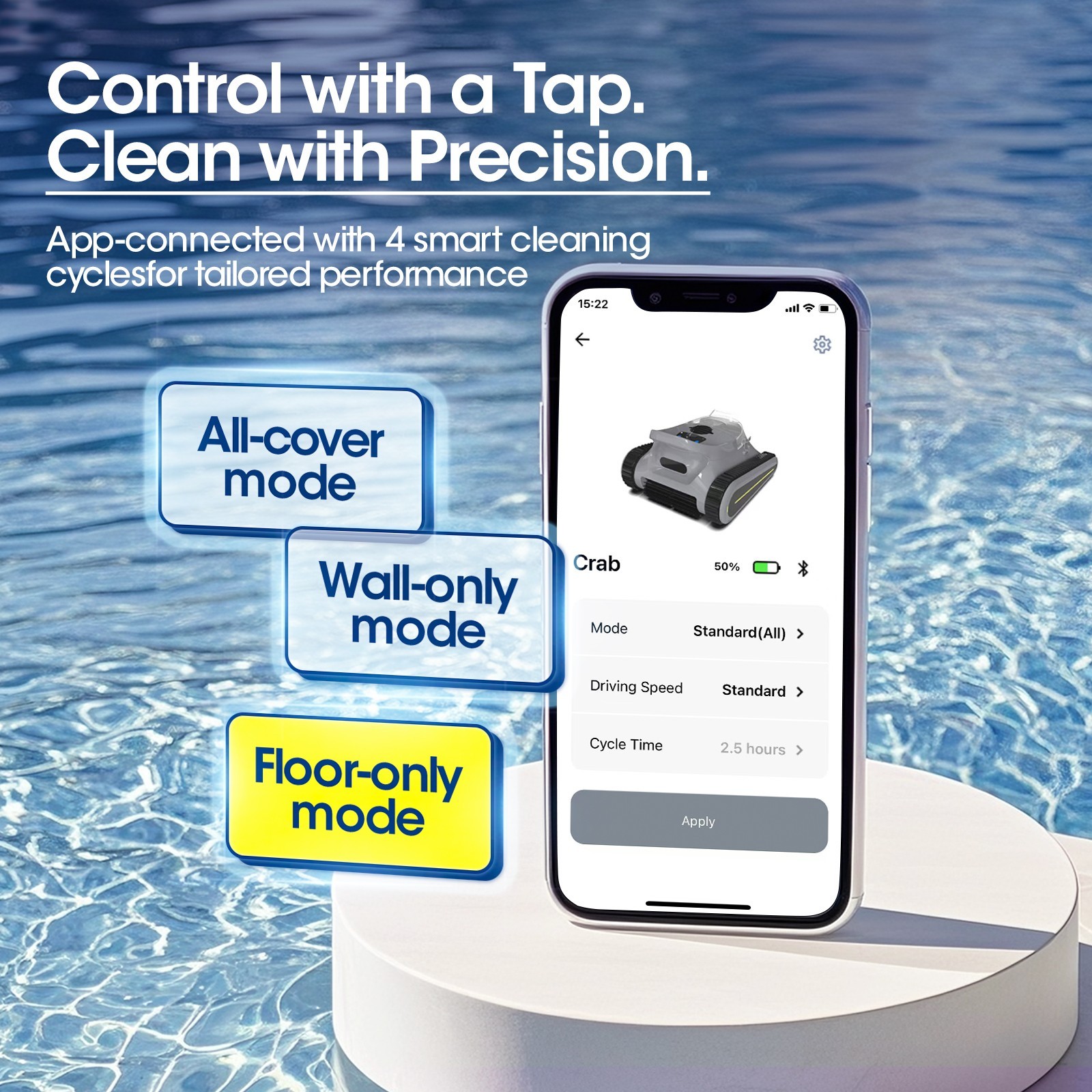 Seauto SAT30 Robotic Pool Vacuum cleaner Wall Climbing/Automatic/App Support
